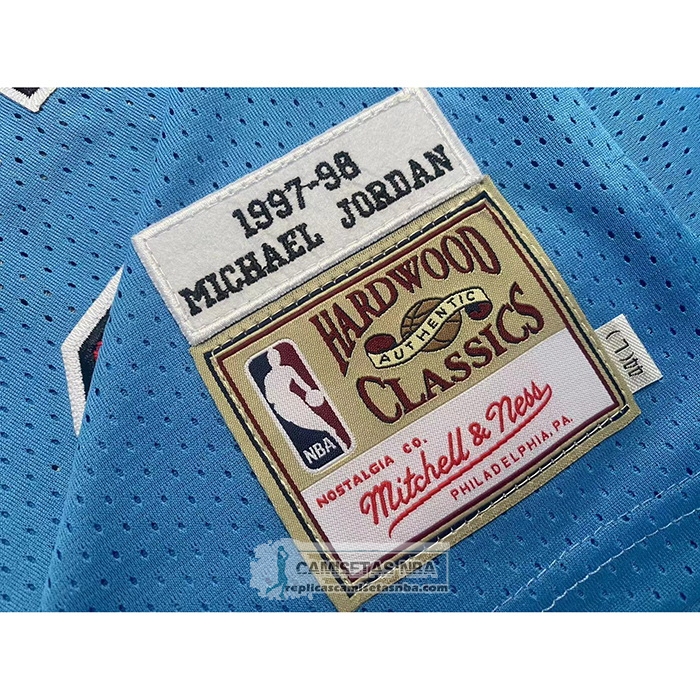 Camiseta Chicago Bulls Michael Jordan NO 23 Mitchell & Ness 1997-98 Azul